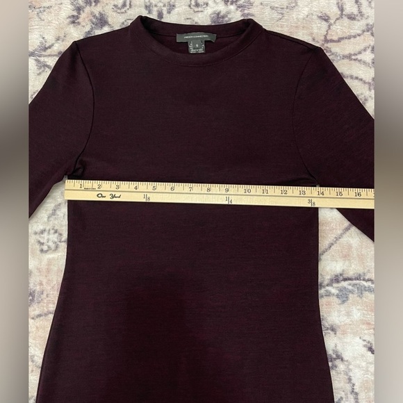 French Connection Sweeter Long Sleeve Mini Dress in Evening Wine Size Small - Picture 3 of 7